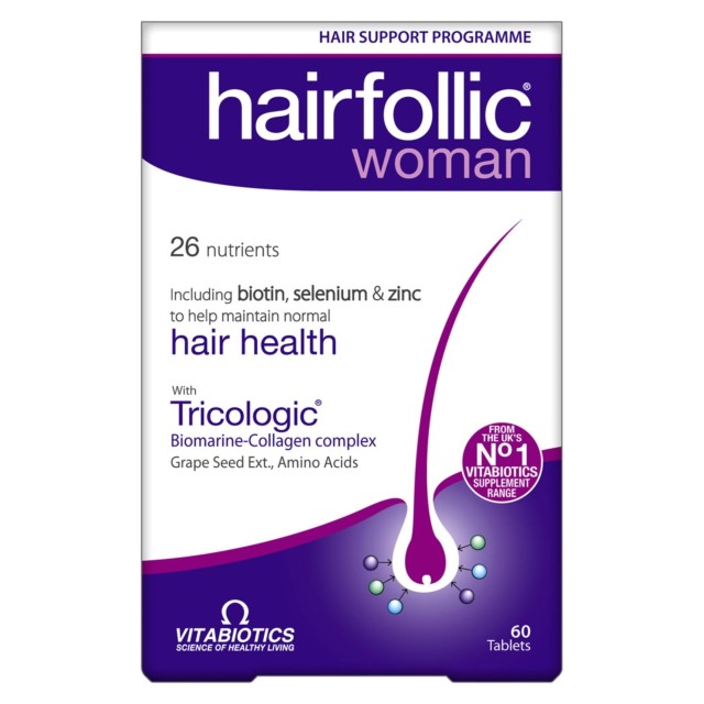 Vitabiotics Hairfollic Woman Tricologic Συμπλήρωμα Διατροφής για την Γυναικεία Τριχόπτωση, 60 Ταμπλέτες