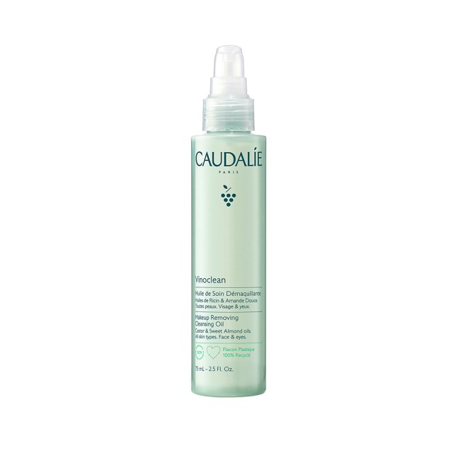 Caudalie Vinoclean Makeup Removing Cleansing Oil Έλαιο Ντεμακιγιάζ & Καθαρισμού Προσώπου, Ματιών Για Όλους Τους Τύπους Δέρματος, 75ml
