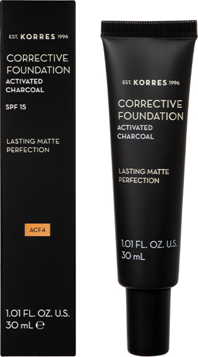 Korres Διορθωτικό Make-up για Μέτριες Ατέλειες με Ενεργό Άνθρακα ACF4, 30ml