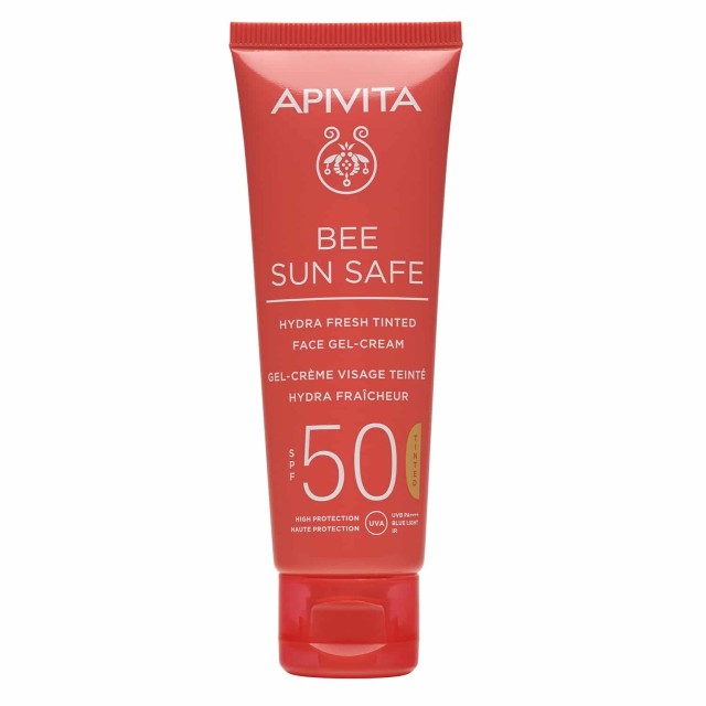 Apivita Bee Sun Safe Hydra Fresh Tinted Face Cream Ενυδατική Αντηλιακή Gel Κρέμα Προσώπου Με Χρώμα SPF50, 50ml