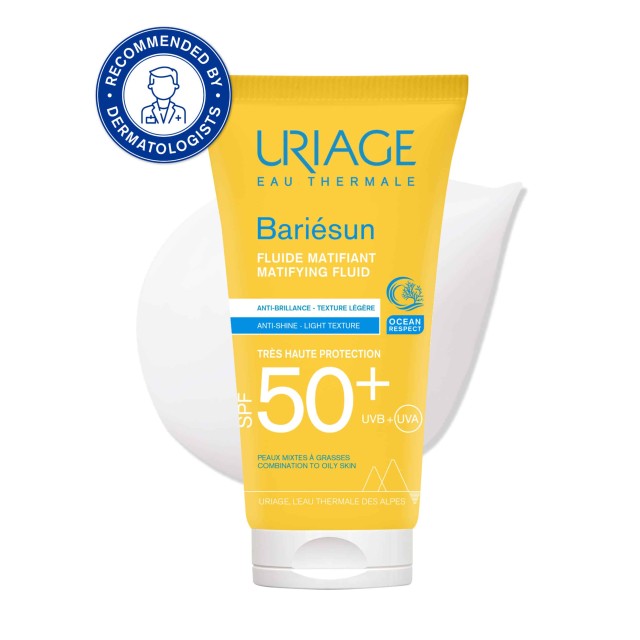 Uriage Bariesun Mat Fluid Αντηλιακή Κρέμα Προσώπου για Ματ Αποτέλεσ...
