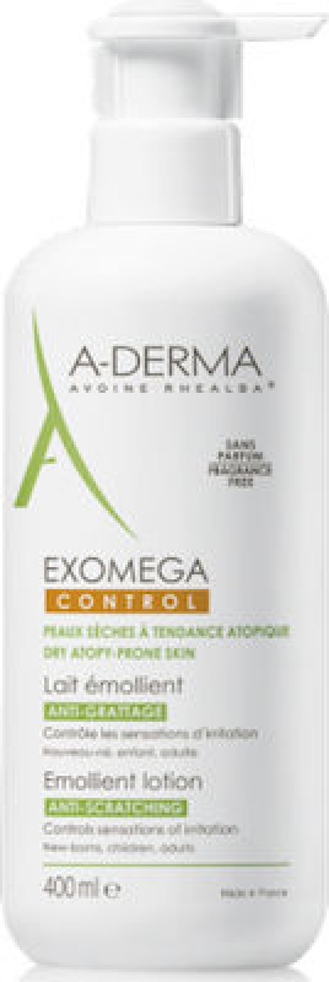 A-Derma Exomega Control Μαλακτικό Γαλάκτωμα κατά του Αισθήματος Κνησμού, 400ml