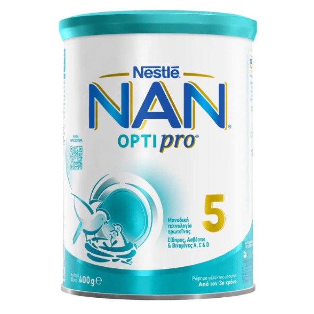 Nestle Nan Optipro 5 Ρόφημα Γάλακτος Σε Σκόνη Από τον 3ο Χρόνο 400gr, 1 Τεμάχιο