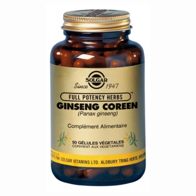 Solgar Korean Ginseng Συμπλήρωμα διατροφής με Ginseng, 50 Φυτικές Κ...