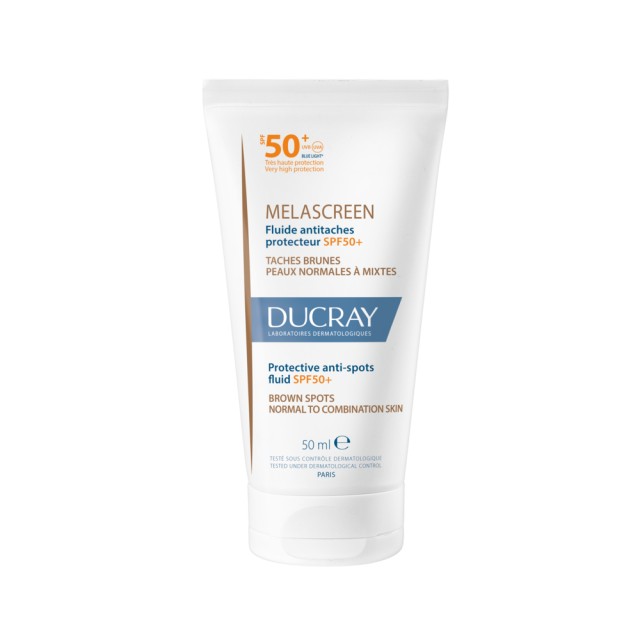 Ducray Melascreen SPF50+ Λεπτόρρευστη Αντηλιακή Κρέμα Κατά Των Κηλίδων, 50ml