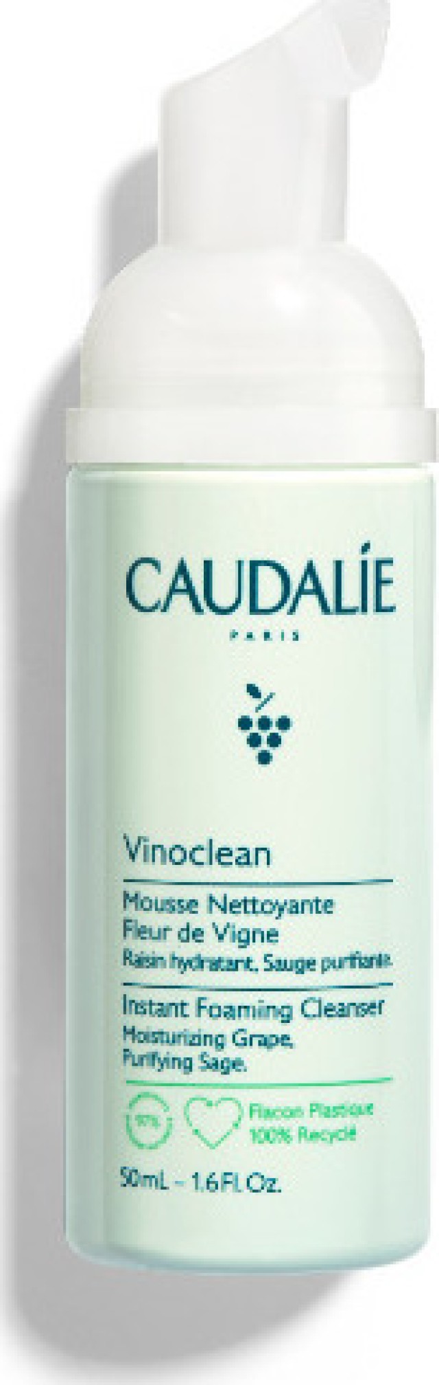 Caudalie Vinoclean Instant Foaming Cleanser Απαλός Αφρός Καθαρισμού Προσώπου, 50ml