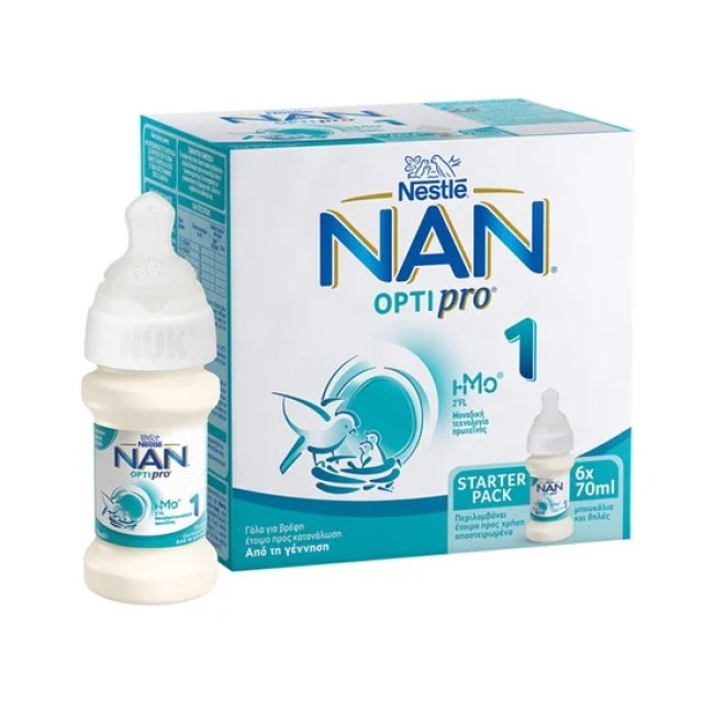 Nestle Nan Optipro 1 Γάλα 1ης Βρεφικής Ηλικίας, 6x70ml