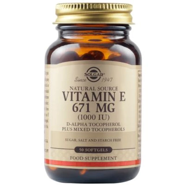 Solgar Vitamin E 671mg 1000 IU High Potency Vitamin E, 50 Softgels...