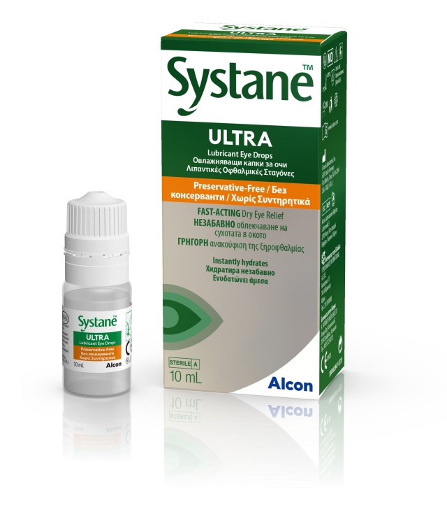 Alcon Systane Ultra Drops Λιπαντικές Οφθαλμικές Σταγόνες Χωρίς Συντ...