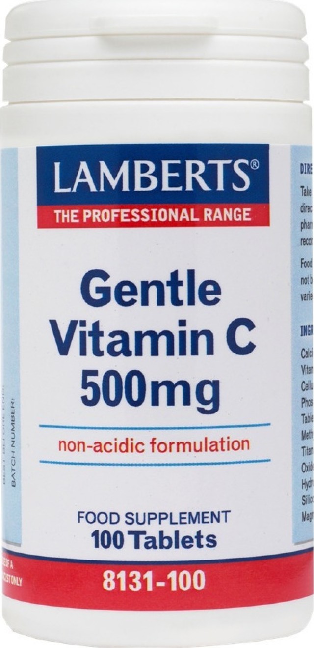 Lamberts Gentle Vitamin C 500mg Συμπλήρωμα Διατροφής, 100 Ταμπλέτες