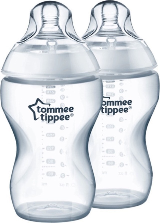Tommee Tippee Closer to Nature Μπιμπερό Πλαστικό Μέτριας Ροής 340ml 3m+, 2τμχ
