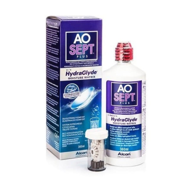 Alcon Aosept Plus Hydraglyde Υγρό Φακών Επαφής, 360ml