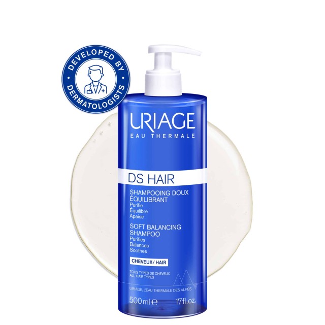 Uriage DS Hair Soft Balancing Shampoo  Απαλό Εξισορροπιστικό Σαμπουάν Καθημερινής Χρήσης, 500 ml