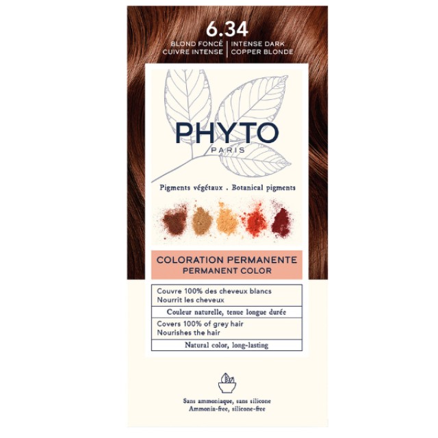 Phyto Phytocolor 6.34 Copper Blonde Μόνιμη Βαφή Μαλλιών Ξανθό Σκούρ...