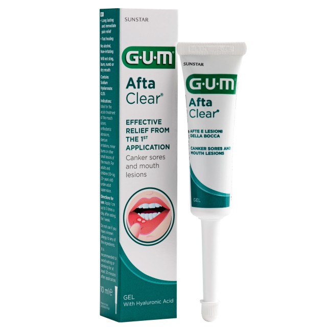 Gum 2400 Afta Clear Gel Τζελ Τοπικής Εφαρμογής για τις Άφθες, 10ml