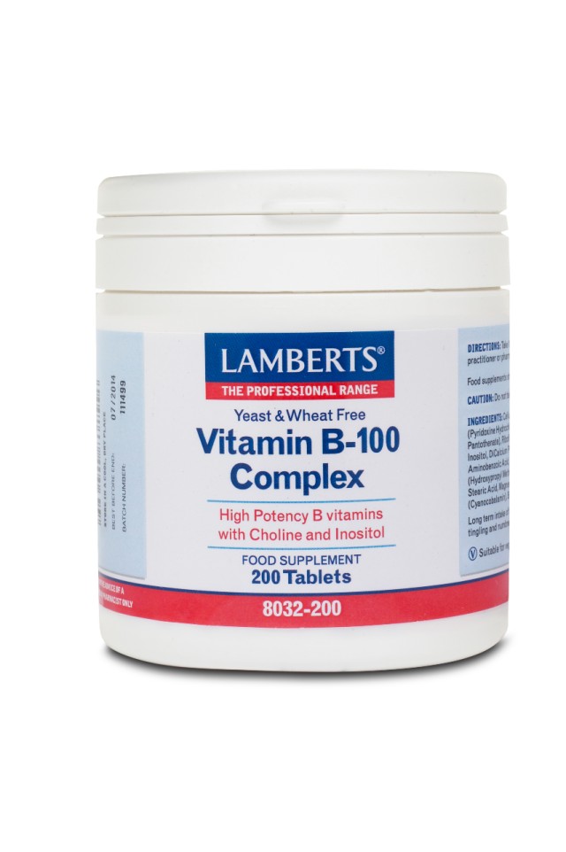 Lamberts Vitamin B-100 Complex, 200 Ταμπλέτες