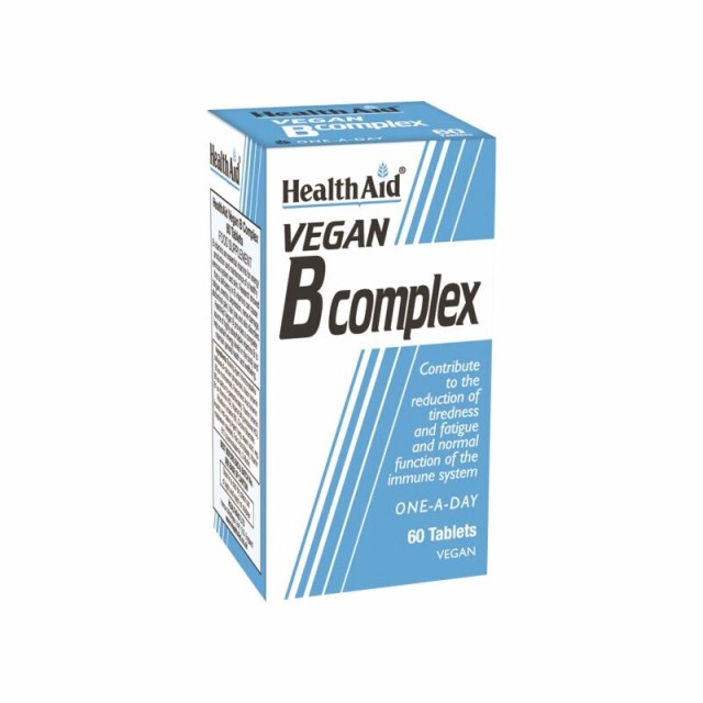 Health Aid Vegan B-Complex Συμπλήρωμα Διατροφής Με Σύμπλεγμα Βιταμινών Β, 60 Φυτικές Κάψουλες