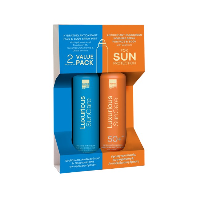 Luxurious Sun Care Hydrating Antioxidant Spray Mist 200 ml + Antioxidant Sunscreen Invisible Spray SPF50+ 200 ml