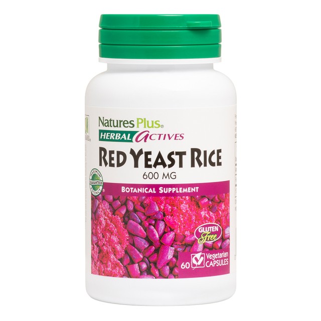 Natures Plus Herbal Actives Red Yeast Rice Κόκκινη Μαγιά Ρυζιού, 60 Φυτικές Κάψουλες