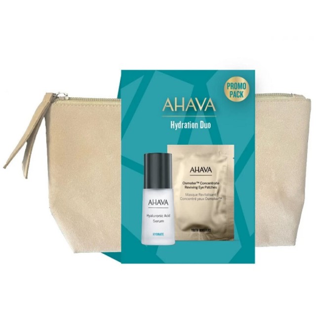 Ahava Hydration Duo Promo Hyaluronic Acid Serum Ορός Υαλουρονικού Για Πρόσωπο & Λαιμό 30ml & Osmoter Eye Patches Single Pair Μάσκα Ματιών, 1 Σετ