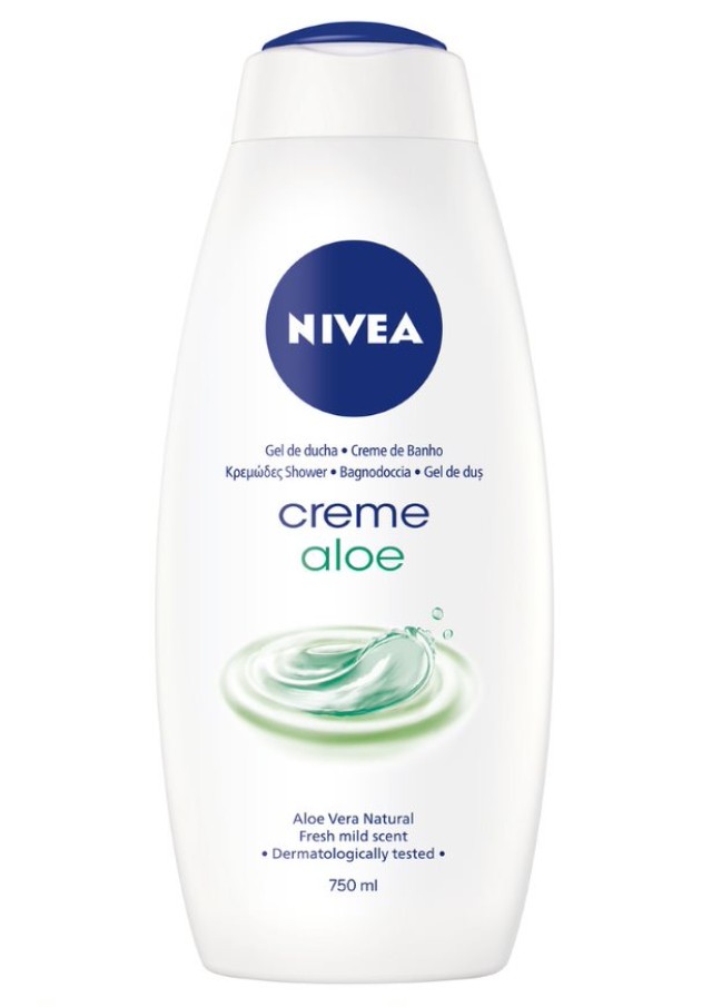 Nivea Creme Aloe Shower Cream Ενυδατικό Κρεμώδες Αφρόλουτρο Με Aloe Vera, 750ml