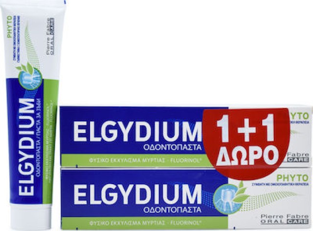 Elgydium Phyto Κατά της Πλάκας Κατάλληλη για Ομοιοπαθητική 2x75ml