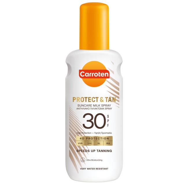 Carroten Αντηλιακό Γαλάκτωμα Spray Tan & Protect Spf30, 200ml