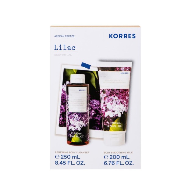 Korres Promo Lilac Renewing Body Cleanser Πασχαλιά Αφρόλουτρο 250ml + Body Smoothing Milks Eνυδατικό Γαλάκτωμα Σώματος 200ml