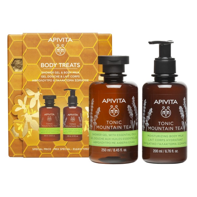 Apivita Promo Body Treats Tonic Mountain Tea Αφρόλουτρο 250ml + Tonic Mountain Tea Γαλάκτωμα Σώματος 200ml