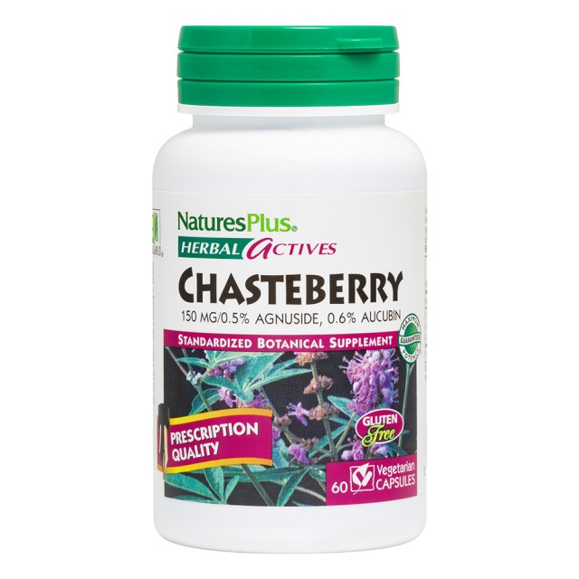 Natures Plus Chasteberry 150mg Συμπλήρωμα από Εκχύλισμα Λυγαριάς, 60 Φυτικές Κάψουλες
