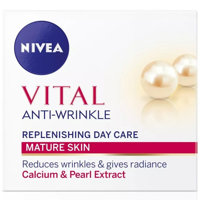 Nivea Vital Αντιρυτιδική Κρέμα Ημέρας για Ώριμη Επιδερμίδα Με Ηράνθεμο + Ασβέστιο, 50ml