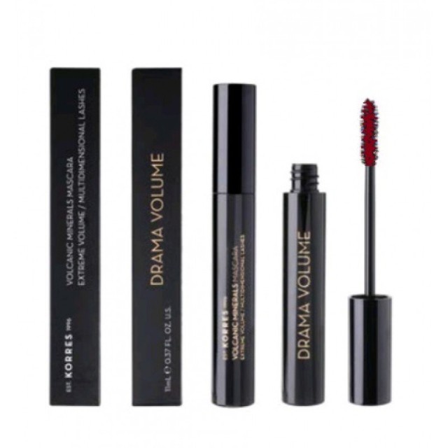 Korres Volcanic Minerals Drama Volume Mascara για Μέγιστο Όγκο Νο2 Plum Brown, 11ml