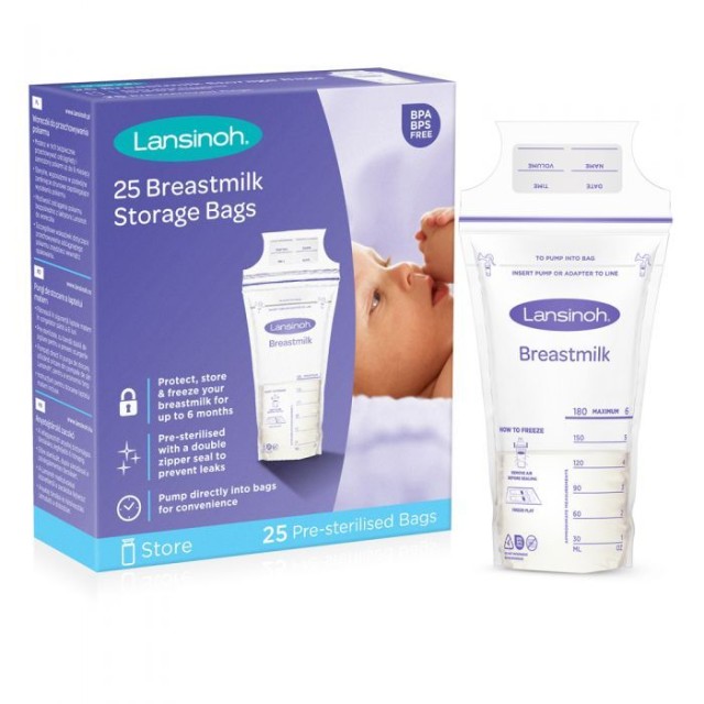Lansinoh Breastmilk Storage Bags Σακουλάκια Αποθήκευσης Μητρικού Γά...