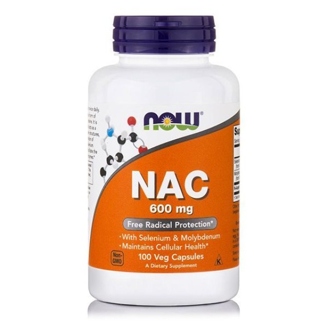 Now Foods NAC Cysteine 600 mg Αντιοξειδωτικό Συμπλήρωμα Διατροφής, 100 Κάψουλες