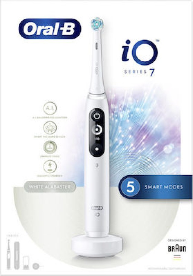 Oral-B IO Series 7 Ηλεκτρική Οδοντόβουρτσα με Χρονομετρητή White Alabaster, 1 Τεμάχιο