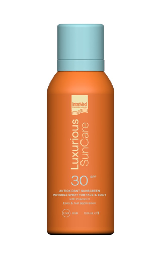 Luxurious Suncare Antioxidant Sunscreen Invisible Spray SPF 30 Αντηλιακό Σπρέι για Πρόσωπο & Σώμα, 100ml
