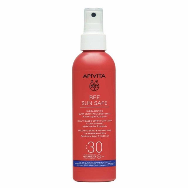 Apivita Bee Sun Safe Ενυδατικό Αντηλιακό Spray Ελαφριάς Υφής Για Πρόσωπο - Σώμα Με Θαλάσσια Φύκη Και Πρόπολη SPF30, 200ml