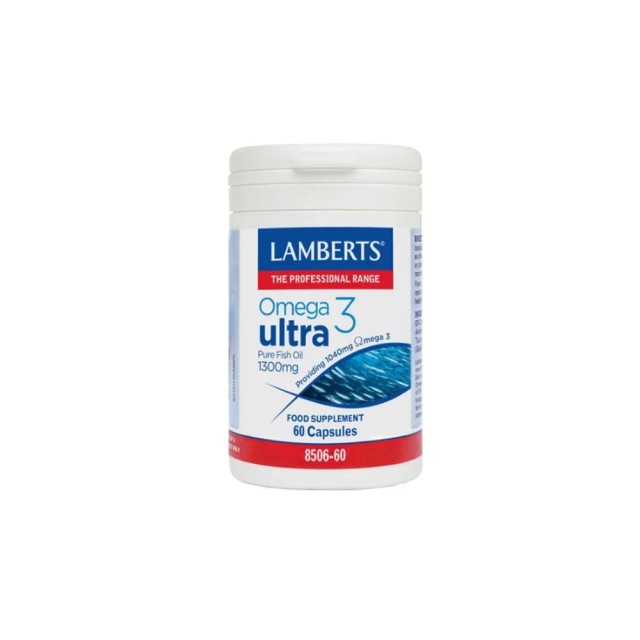Lamberts Omega 3 Ultra Pure Fish Oil 1300mg Συμπλήρωμα Ω3 Λιπαρών Οξέων, 60 Κάψουλες