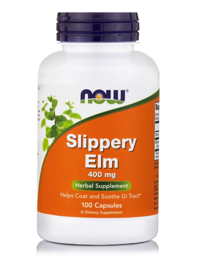 Now Foods Slippery Elm 400 mg Συμπλήρωμα Διατροφής για Προστασία του Γαστρεντερικού Συστήματος, 100 Κάψουλες