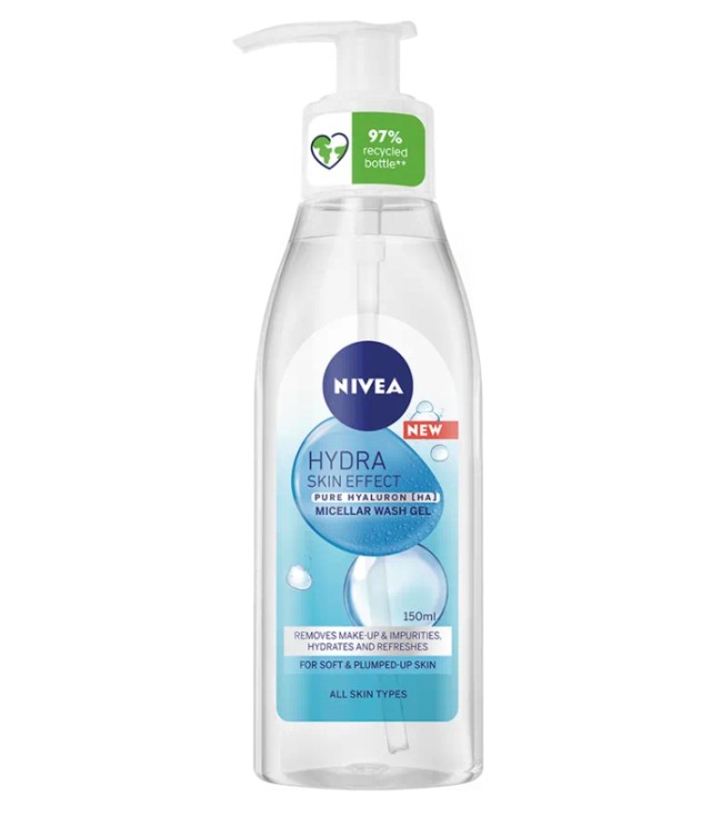 Nivea Hydra Skin Effect Μicellar Gel Καθαρισμού, 150ml