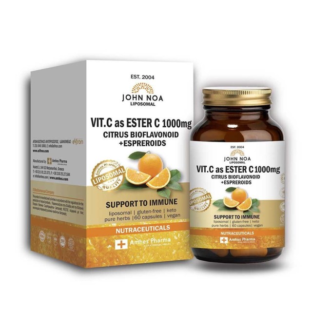 John Noa Liposomal Vitamin C as Ester C 1000mg Λιποσωμιακή Vitamin C για την Ενίσχυση του Ανοσοποιητικού, 60 Κάψουλες