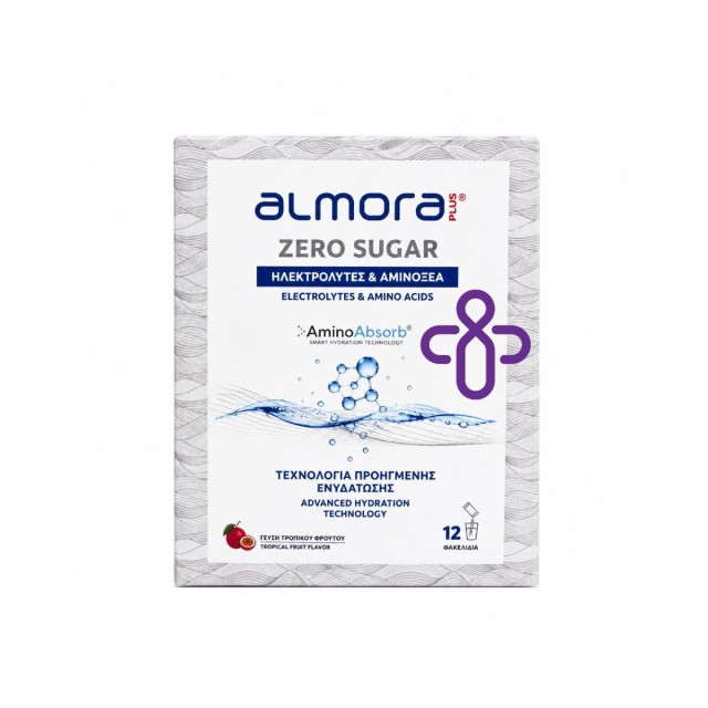 Almora Zero Sugar Amino Absorb Ηλεκτρολύτες Χωρίς Ζάχαρη, 12 φακελί...