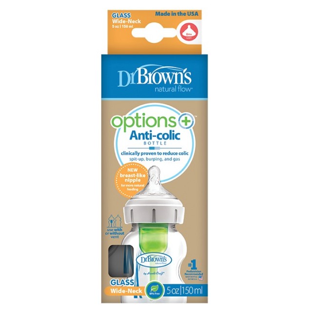 Dr Browns WB51700 Μπιμπερό Γυάλινο Options 150ml 1 Τεμάχια