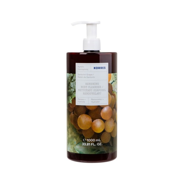 Korres Renewing Body Cleanser Αφρόλουτρο Αμπέλι Σαντορίνης, 1000ml