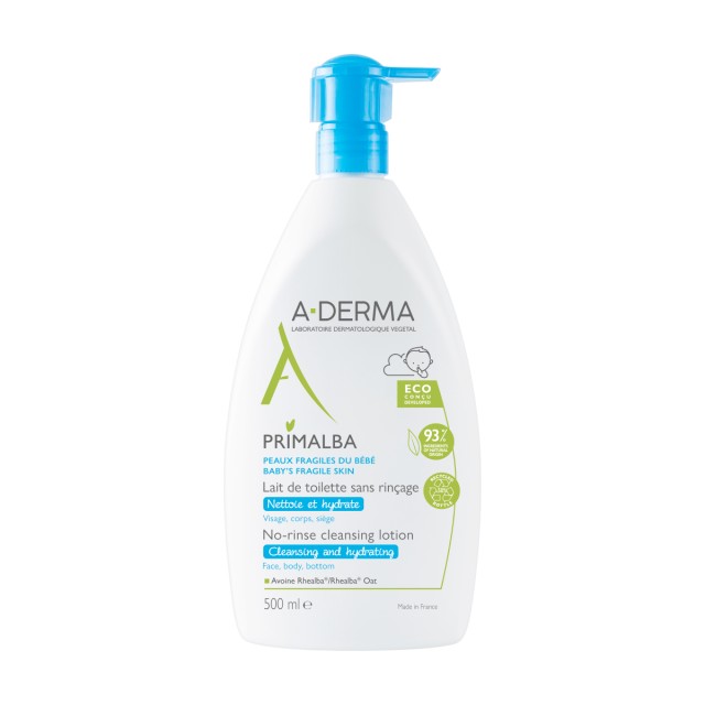 A-Derma Primalba Ενυδατικό Γαλάκτωμα Καθαρισμού Για Βρέφη, 500ml