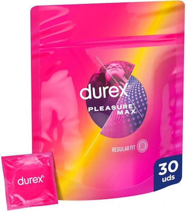 Durex Pleasure Max Προφυλακτικά με Ραβδώσεις, 30 Τεμάχια