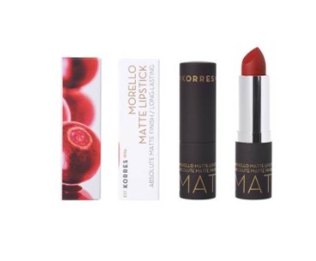 Korres Morello Matte Lipstick 57 Scarlet Suede Ματ Κραγιόν, 3,5gr