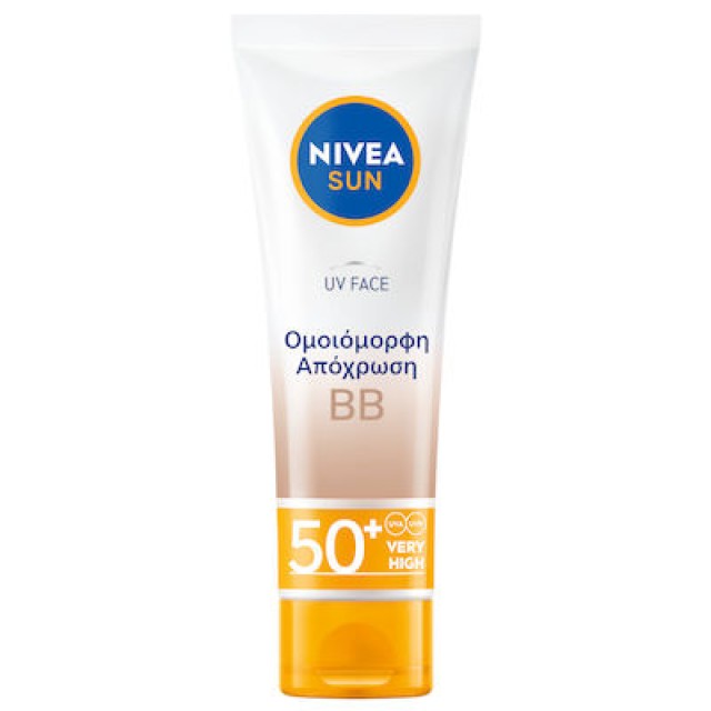 Nivea Sun UV Cream BB Αντηλιακή Ενυδατική Κρέμα Προσώπου με Χρώμα SPF50+, 50ml