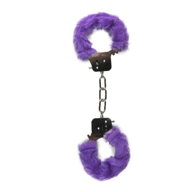 Easytoys Fetish Furry Handcuffs Purple Γούνινες Χειροπέδες Μωβ, 1 ζ...