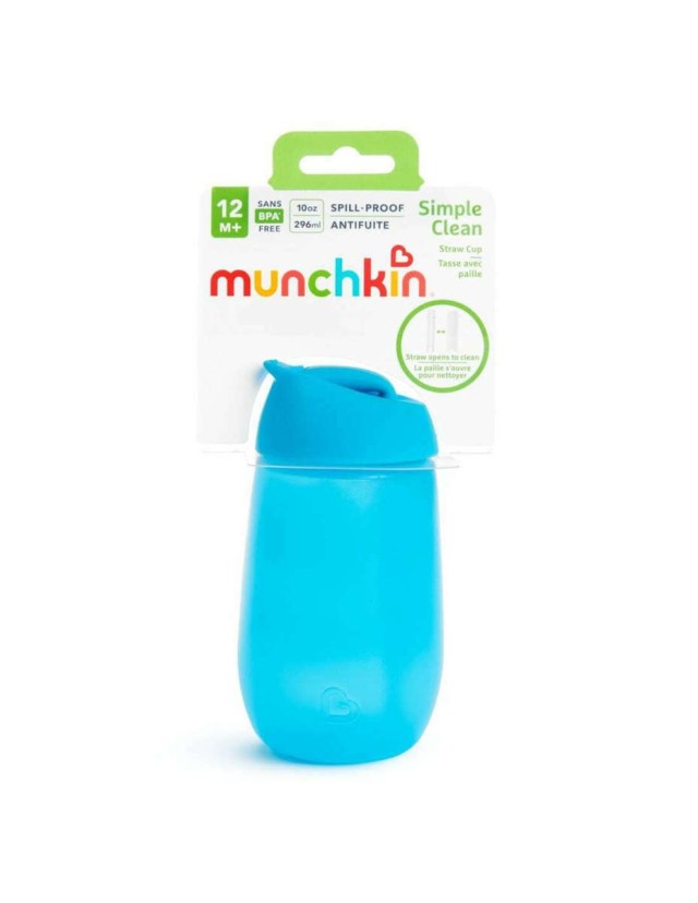 Munchkin Παιδικό Ποτηράκι Simple Clean από Πλαστικό Μπλε Για 12m+ 1 Τεμάχιο 296ml